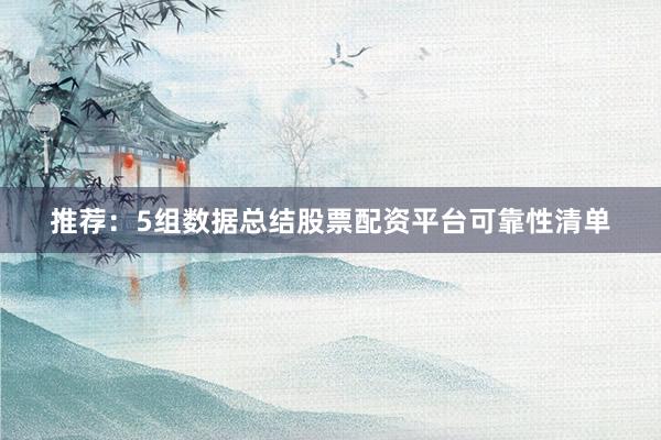 推荐：5组数据总结股票配资平台可靠性清单