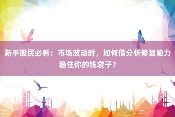 新手股民必看：市场波动时，如何借分析修复能力稳住你的钱袋子？